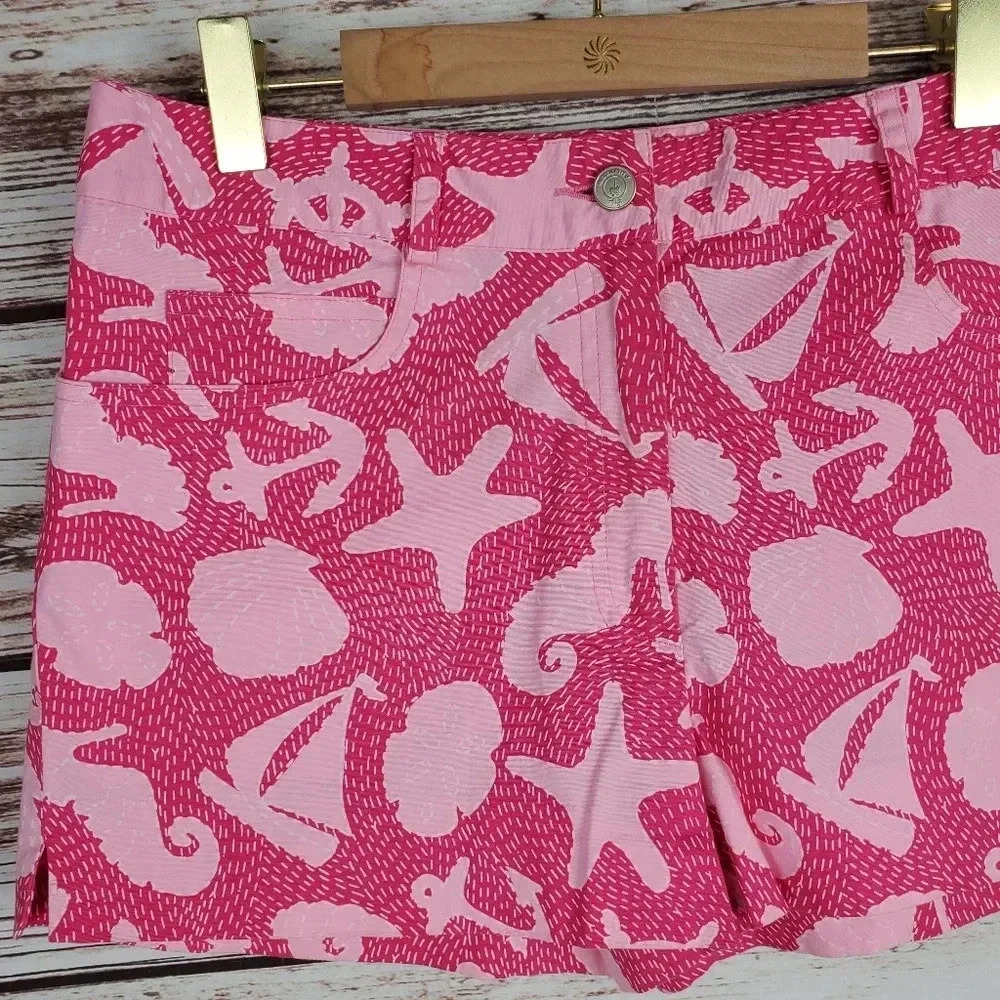 Lilly Pulitzer Womens Size 0 Pink Anchor, Sea Shell, Starfish Print Shorts - Picture 2 of 10